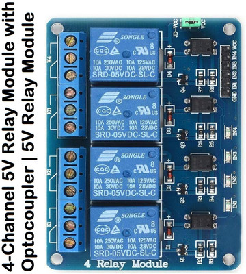SG Flash PREMIUM QUALITY 4-Channel Relay Module Board | 5V Relay Module Electronic Components Electronic Hobby Kit