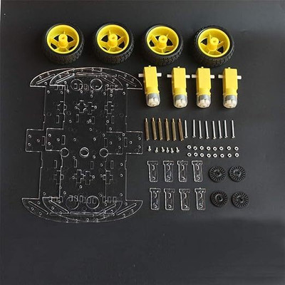 3REE Four Wheel Robotic Double Layer Smart Car Kit with Acrylic Chassis DIY Kit Electronic Components Electronic Hobby Kit