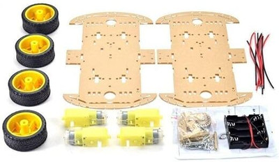 JIPNEX SG FLASH Longer version of 4 WD Double Layer Smart Car Chassis Kit Light Electronic Hobby Kit