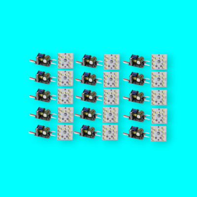 Asha Enterprises (PACK 15 MCPCB WITH DRIVER)Raw Material for led with 9W,WHITE Led_12 Light Electronic Hobby Kit