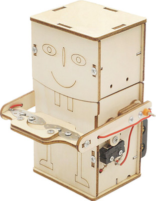 DOCSTEM Coin Swallowing Robot - DIY Puzzle | STEM Education Kit | Wooden Puzzle Kit Educational Electronic Hobby Kit