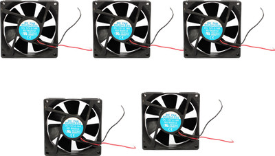 Robotbanao High Speed 12V 0.45amp DC Fan Cabinet 3-Inch Square Cooling fan Cooler(Black)