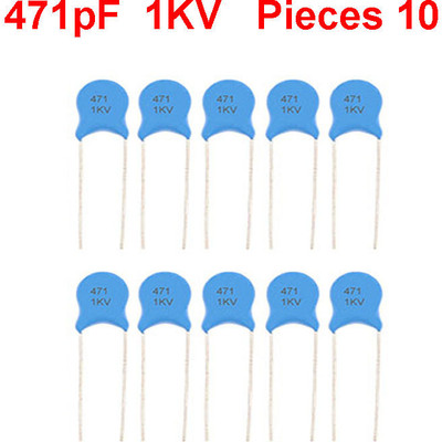 ELPH 5mm Radial Blue CERAMIC DISC CAPACITOR 471pF 0.00047uF 0.47nF 470pF 1KV pcs 10 Electronic Components Electronic Hobby Kit