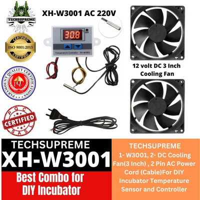 TechSupreme W3001 Cooling Fan AC Power Cord (Cable) For Diy Incubator 1D Temperature Sensor and Controller Electronic Hobby Kit