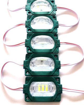 Wenray 5 Pieces {GREEN} DC 12 Volt 1.5 Watt OVAL SHAPE 3 LED Module Decoration Electronic Components Electronic Hobby Kit