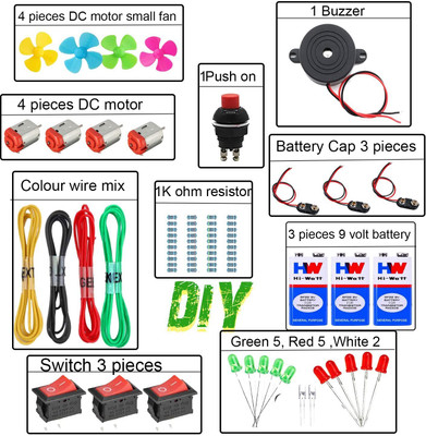 EASTRA School Science Experiment Project dc Motor kit Item Loose in one Pack Mix Color Electronic Components Electronic Hobby Kit