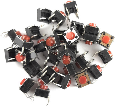 SAMAES 100 pics 4 Pin 6x6x5mm Micro Push Button Switch, 5mm Base to Head Height Electronic Components Electronic Hobby Kit