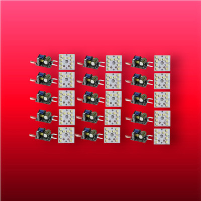 Asha Enterprises (PACK 15 MCPCB WITH DRIVER)Raw Material for led with 9W,WHITE Led_15 Light Electronic Hobby Kit