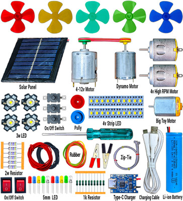 KLVXKEN Solar, DC Motor & All Necessary Experimental Electronic Science Kit For Student Electronic Components Electronic Hobby Kit