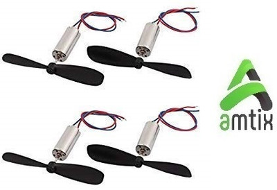 AMTIX Dc 3.7v 8x20mm 40000 RPM Strong Micro Coreless Motor With 4PcS Propeller Electronic Components Electronic Hobby Kit