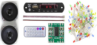 AVISRI Bluetooth Module + PAM8403 Amplifier Board + 2 Speakers +50 Pc Multi-colour LED Electronic Components Electronic Hobby Kit