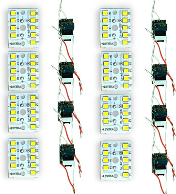AVISRI 8+8 PCS 9W White LED Light RAW MATERIAL with MCPCB and LED HPF Driver LED Module Electronic Hobby Kit