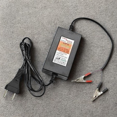 ERHIndia 12v DC Battery Charger SMPS Adapter 14v 2A Power Unit for Bike Car UPS Inverters Combo Set(Black)