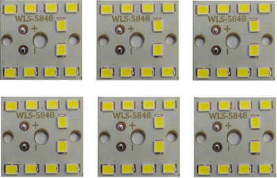 HouseOfCommon 6 Pcs 9 Watt MCPCB LED Bulb Raw Material WHITE Color Light Electronic Hobby Kit
