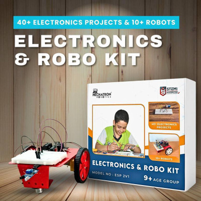 Mechatron Robotics 40+ Electronics Projects & 10+ Robots Kit (ESP2V1) for Age 9+ with FREE Course Educational Electronic Hobby Kit
