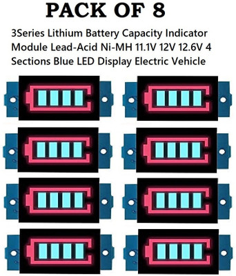 HouseOfCommon PACK OF 8 3S Lithium Battery Pack Power Indicator Board 11.1V-12.6V Display Electronic Components Electronic Hobby Kit