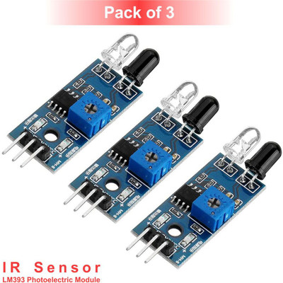 Scienticy LM393 IR Sensor Module Photoelectric obstacle avoidance Sensor (Pack of 3) Electronic Components Electronic Hobby Kit
