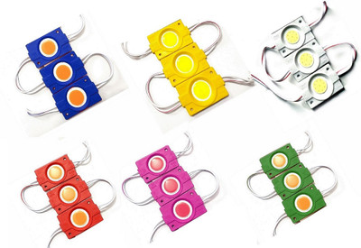Wizzo (3 Pc Each Red Green Blue Yellow White Pink) 12V DC Coin LED Light Module 18 Pcs Light Electronic Hobby Kit