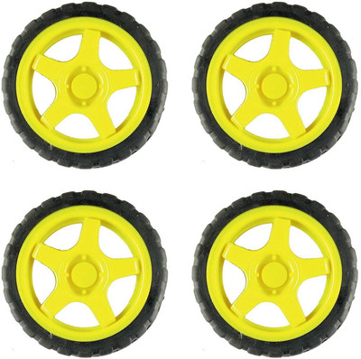 BRV Care Pack of 4 BO Wheels Smart Car Robot Wheels Tire Electronic Components Motor Control Electronic Hobby Kit
