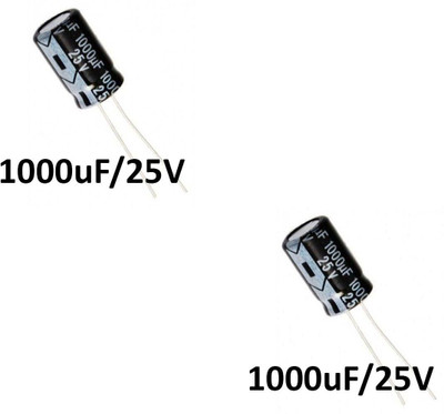 Flyrobo (2 pc) 1000uf / 25v Electrolytic Capacitor - - Electronic Components Electronic Hobby Kit