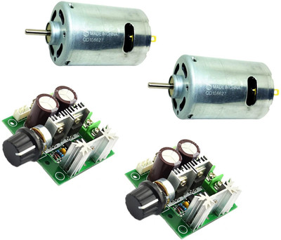 INVENTO 2Pcs RS-545 SH DC Motor 6V - 24V 12V DC 6800 RPM with 12V - 40V 10A PWM DC Motor Automotive Electronic Hobby Kit