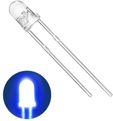 Wenray 100 Pcs Transparent BLUE Super Bright LED 5mm DC 3V 2 Pin Light Emitting Diode Electronic Components Electronic Hobby Kit