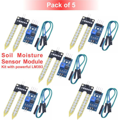 Scienticy Soil Moisture Sensor Module with powerful LM393 Good Quality (Pack of 5) Electronic Components Electronic Hobby Kit