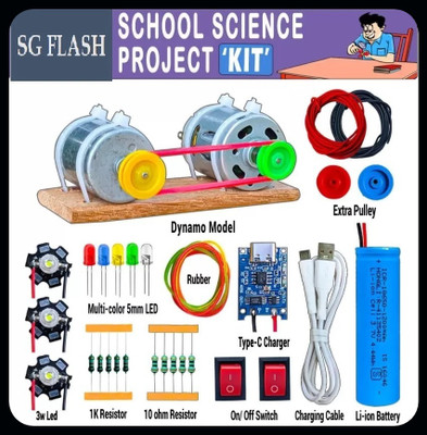 HouseOfCommon Dynamo Motor & Other Science Project Kit(33items)-EHK655 Motor Control Electronic Hobby Kit