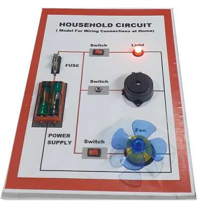 MELODY's Household Circuit - Model for Wiring Connections at Home. School Science Project for STEM Education. Educational Electronic Hobby Kit
