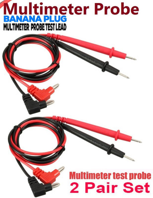 BALRAMA  TV-out Cable 2 Pair 1000V Banana Plug Multi Meter Tester Universal Probe Test Leads Pin for(Red Black, For Mobile)