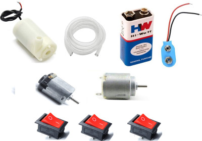 TZZOT Science Project Dc Motor Kit / 9v Battery /Mini Water Pump for Students /Kids Educational Electronic Hobby Kit