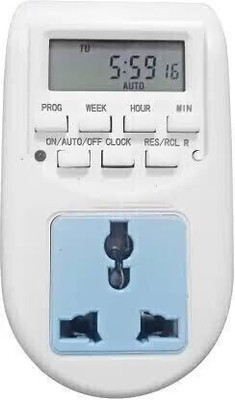 GIANT IMPEX Digital Programmable Timer Electronic Energy Saving Socket Type Digital Programmable Electronic Timer Switch(White)