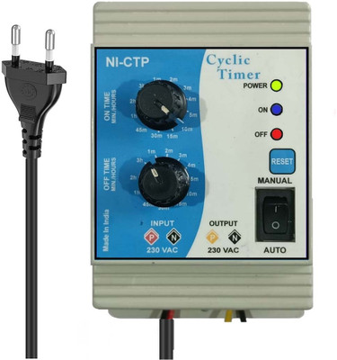 NUTRONICS Analog Cyclic for Fogger,Hydroponics Programmable Electronic Timer Pluged in Programmable Electronic Timer Switch(White, Blue)
