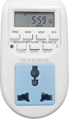 Real Instruments Digital Programmable Timer Electronic Timer 230V 24x7 Energy Saving Socket Timer Programmable Electronic Timer Switch(White)