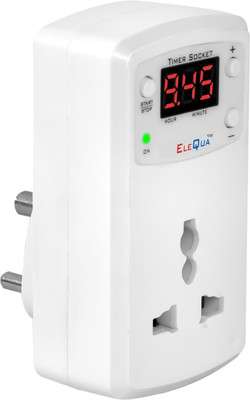ELEQUA 6A Timer Socket Plug For Protect From Over charge(E-Bike, Mobile Etc..) Indoor Plug-In Electronic Timer Switch(White)