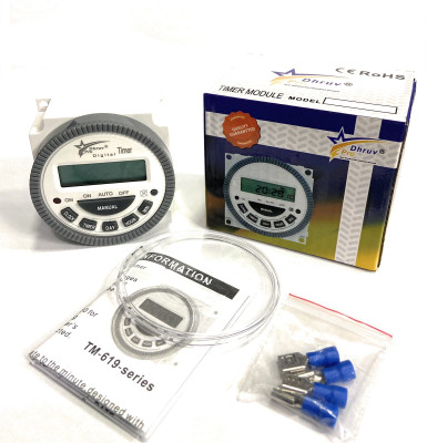 DHRUV-PRO TM-619H-2 30 Amps Digital 4 Pin 18 Programs Programmable Electronic Timer Switch(White)