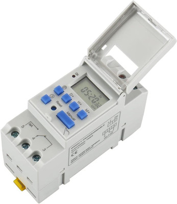 Real Instruments THC15A Programmable Daily/Weekly Timer Switch DIN Rail Mounted Type Relay Programmable Electronic Timer Switch(White)