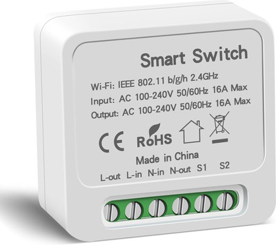 Suraksha 16A Smart Wireless WIFI Switch Work with Alexa, Google home and Smart life app Indoor Plug-In Electronic Timer Switch(White)