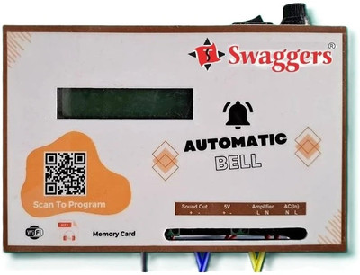 SWAGGERS Automatic School Bell System Compatible with All Branded Amplifier & Speaker Programmable Electronic Timer Switch(White)