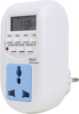 Blackt Electrotech BT41P(3 PIN) Plug in 24x7 Digital Programmable Timer Socket Type Programmable Electronic Timer Switch(White)