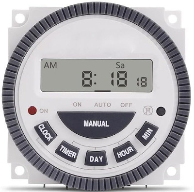 Pace-Innovations Digital Timer Tm-619H-2 5 Pin 30Amp, FTS-5/30 For Industrial Programmable Electronic Timer Switch(White)