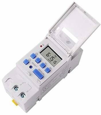 Real Instruments THC15A Daily/Weekly Digital Timer Switch DIN Rail Mounted Type Relay Programmable Electronic Timer Switch(White)