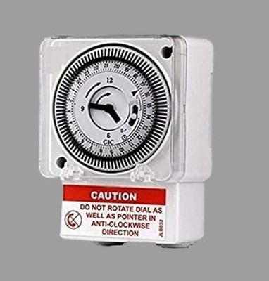 Blackt Electrotech BT41AG 230 Volt DIN Rail Mounted Analog Timer Switch Dial Type Programmable Electronic Timer Switch(White)