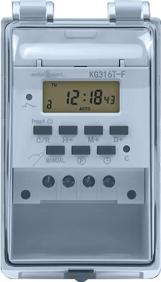 amiciSmart 230V 30A Digital Programmable Timer Switch with Loop Mode | IP65 Waterproof Programmable Electronic Timer Switch(White)