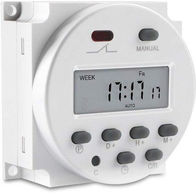 amiciTools CN101A Digital LCD Programmable Switch Timer Switch Relay AC 220V, 16A Programmable Electronic Timer Switch(White)
