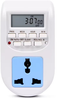 Pace-Innovations Digital Timer 50/60Hz 2000W Smart Timer Socket Electronic Timer EU Plug Indoor Plug-In Electronic Timer Switch(White)