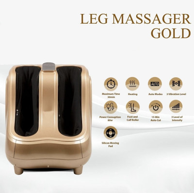 DSB PHYSIO MART Leg, Foot & Calf Massager 3 Modes Intensity Kneading Shiatsu, Rolling Massage Vibration & Heat Therapy For Pain Relief & Relaxatio Automatic Massager(Gold) Electrotherapy Device(DSB-103)