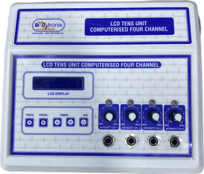 Biotronix Tens Unit 4 Channel LCD Display Auto Mode Premium Model Physiotherapy TENS ( Nerve Stimulator ) Pain therapy Electrotherapy Device(SFBCI006)