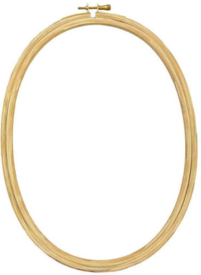 Embroiderymaterial Wooden Oval Embroidery Hoop Ring Frame 9.18x6.63 Inch for Cross Stitch DIY Craft Embroidery Hoop(Pack of 1)