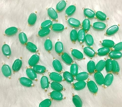 The Giftery Flat Oval Glass Hanging Beads ( -- Embroidery Hoop(Pack of 100)